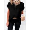 imageDokotoo Womens Casual Short Sleeve Loose Tunic Tops Lightweight Knit Spring Pullover Sweater BlousesBlack 2