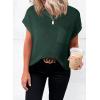 imageDokotoo Womens Casual Short Sleeve Loose Tunic Tops Lightweight Knit Spring Pullover Sweater BlousesGreen