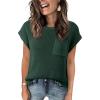 imageDokotoo Womens Casual Short Sleeve Loose Tunic Tops Lightweight Knit Spring Pullover Sweater BlousesGreen