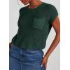 imageDokotoo Womens Casual Short Sleeve Loose Tunic Tops Lightweight Knit Spring Pullover Sweater BlousesGreen