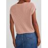 imageDokotoo Womens Casual Short Sleeve Loose Tunic Tops Lightweight Knit Spring Pullover Sweater BlousesLight Pink