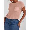 imageDokotoo Womens Casual Short Sleeve Loose Tunic Tops Lightweight Knit Spring Pullover Sweater BlousesLight Pink