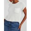 imageDokotoo Womens Casual Short Sleeve Loose Tunic Tops Lightweight Knit Spring Pullover Sweater BlousesWhite