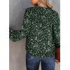 imageDokotoo Womens Casual V Neck Alicia Floral Print Smocked Long Sleeve Chiffon Blouses Bohemian Top ShirtsGreen