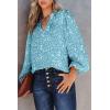 imageDokotoo Womens Casual V Neck Alicia Floral Print Smocked Long Sleeve Chiffon Blouses Bohemian Top ShirtsLight Blue