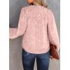 imageDokotoo Womens Casual V Neck Alicia Floral Print Smocked Long Sleeve Chiffon Blouses Bohemian Top ShirtsLight Pink