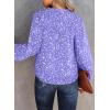 imageDokotoo Womens Casual V Neck Alicia Floral Print Smocked Long Sleeve Chiffon Blouses Bohemian Top ShirtsOrchid Petal