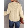 imageDokotoo Womens Casual V Neck Alicia Floral Print Smocked Long Sleeve Chiffon Blouses Bohemian Top ShirtsParchment