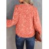 imageDokotoo Womens Casual V Neck Alicia Floral Print Smocked Long Sleeve Chiffon Blouses Bohemian Top ShirtsSalmon