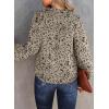 imageDokotoo Womens Casual V Neck Alicia Floral Print Smocked Long Sleeve Chiffon Blouses Bohemian Top ShirtsSimply Taupe