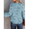 imageDokotoo Womens Casual V Neck Alicia Floral Print Smocked Long Sleeve Chiffon Blouses Bohemian Top ShirtsSky Blue