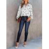 imageDokotoo Womens Casual V Neck Alicia Floral Print Smocked Long Sleeve Chiffon Blouses Bohemian Top ShirtsWhite