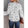 imageDokotoo Womens Casual V Neck Alicia Floral Print Smocked Long Sleeve Chiffon Blouses Bohemian Top ShirtsWhite
