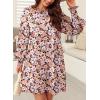 imageDokotoo Womens Fall Dress 2025 Long Sleeve Babydoll Mini Dress Floral Flowy Boho DressesBlack