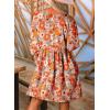 imageDokotoo Womens Fall Dress 2025 Long Sleeve Babydoll Mini Dress Floral Flowy Boho DressesFloralorange