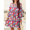 imageDokotoo Womens Fall Dress 2025 Long Sleeve Babydoll Mini Dress Floral Flowy Boho DressesFloralsky Blue