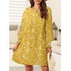 imageDokotoo Womens Fall Dress 2025 Long Sleeve Babydoll Mini Dress Floral Flowy Boho DressesFloralyellow