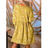 imageDokotoo Womens Fall Dress 2025 Long Sleeve Babydoll Mini Dress Floral Flowy Boho DressesFloralyellow