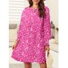 imageDokotoo Womens Fall Dress 2025 Long Sleeve Babydoll Mini Dress Floral Flowy Boho DressesPink