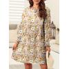 imageDokotoo Womens Fall Dress 2025 Long Sleeve Babydoll Mini Dress Floral Flowy Boho DressesWhite