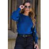 imageDokotoo Womens Ribbed Knit Long Lantern Sleeves Sweater Crewneck Casual Slim Fit Pullover Jumper TopsA Blue