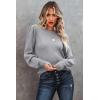 imageDokotoo Womens Ribbed Knit Long Lantern Sleeves Sweater Crewneck Casual Slim Fit Pullover Jumper TopsA Gray