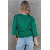 imageDokotoo Womens Ribbed Knit Long Lantern Sleeves Sweater Crewneck Casual Slim Fit Pullover Jumper TopsA Green