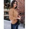imageDokotoo Womens Ribbed Knit Long Lantern Sleeves Sweater Crewneck Casual Slim Fit Pullover Jumper TopsA Khaki