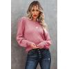 imageDokotoo Womens Ribbed Knit Long Lantern Sleeves Sweater Crewneck Casual Slim Fit Pullover Jumper TopsA Light Pink