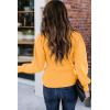 imageDokotoo Womens Ribbed Knit Long Lantern Sleeves Sweater Crewneck Casual Slim Fit Pullover Jumper TopsA Yellow