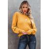imageDokotoo Womens Ribbed Knit Long Lantern Sleeves Sweater Crewneck Casual Slim Fit Pullover Jumper TopsA Yellow