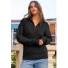 imageDokotoo Womens Sweaters 2025 Fall Winter Quarter Zip Casual Ribbed Knitwear PulloverBlack