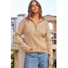 imageDokotoo Womens Sweaters 2025 Fall Winter Quarter Zip Casual Ribbed Knitwear PulloverParchment
