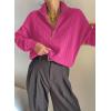 imageDokotoo Womens Sweaters 2025 Fall Winter Quarter Zip Casual Ribbed Knitwear PulloverRose Red