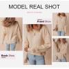 imageDokotoo Womens Sweaters Casual Ribbed Crewneck Long Sleeve Solid Cable Knit Loose Fit Pullover Sweater TopsBeige