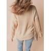 imageDokotoo Womens Sweaters Casual Ribbed Crewneck Long Sleeve Solid Cable Knit Loose Fit Pullover Sweater TopsBeige