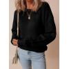 imageDokotoo Womens Sweaters Casual Ribbed Crewneck Long Sleeve Solid Cable Knit Loose Fit Pullover Sweater TopsBlack