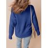 imageDokotoo Womens Sweaters Casual Ribbed Crewneck Long Sleeve Solid Cable Knit Loose Fit Pullover Sweater TopsDark Blue