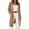 imageDokotoo Womens Casual Long Cardigan Sweaters 2024 Winter Coats Fall Jacket Knit Coatigan Outwear with PocketsCamel