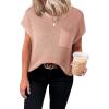 imageDokotoo Womens Casual Short Sleeve Loose Tunic Tops Lightweight Knit Spring Pullover Sweater BlousesLight Pink
