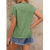 imageDokotoo Womens Blouses Summer Casual Cap Short Sleeve Tops Basic Textured Solid Color Round Neck T Shirts BlouseGreen