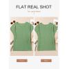 imageDokotoo Womens Blouses Summer Casual Cap Short Sleeve Tops Basic Textured Solid Color Round Neck T Shirts BlouseGreen