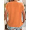 imageDokotoo Womens Blouses Summer Casual Cap Short Sleeve Tops Basic Textured Solid Color Round Neck T Shirts BlouseOrange