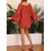 imageDokotoo Womens Summer Casual Dress Beachwear Bell Long Sleeve Off The Shoulder Tops Beach Cover Up