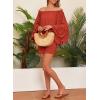 imageDokotoo Womens Summer Casual Dress Beachwear Bell Long Sleeve Off The Shoulder Tops Beach Cover Up