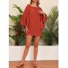 imageDokotoo Womens Summer Casual Dress Beachwear Bell Long Sleeve Off The Shoulder Tops Beach Cover Up
