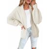 imageDokotoo Cardigan Sweaters for Women Lantern Sleeve Womens Cardigan Sweaters Fall Winter Clothes 2025White