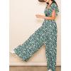 imageDokotoo Womens Casual Loose Overalls Jumpsuits One Piece Ruffle Short Sleevel Printed Wide Leg Long Pant With PocketsGreen