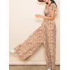 imageDokotoo Womens Casual Loose Overalls Jumpsuits One Piece Ruffle Short Sleevel Printed Wide Leg Long Pant With PocketsYellow