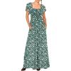 imageDokotoo Womens Casual Loose Overalls Jumpsuits One Piece Ruffle Short Sleevel Printed Wide Leg Long Pant With PocketsGreen